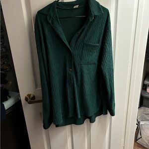 Women’s Green Textured Shirt